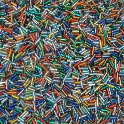 Margele de nisip miez argintiu 6mm tubulare
