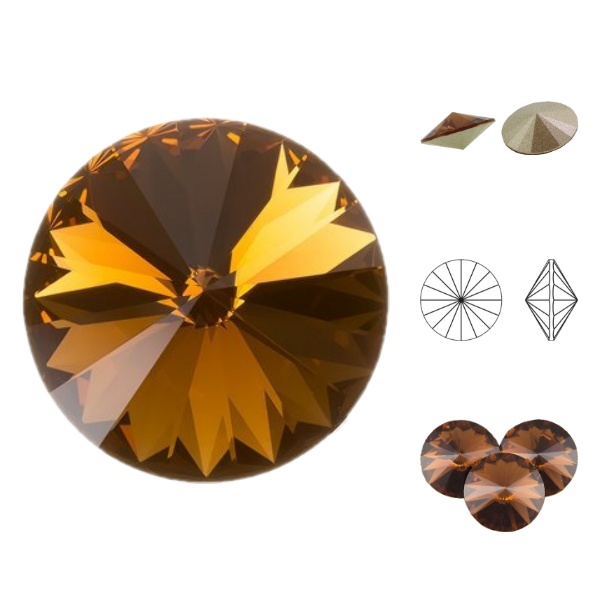 Swarovski Rivoli - Smoked Topaz