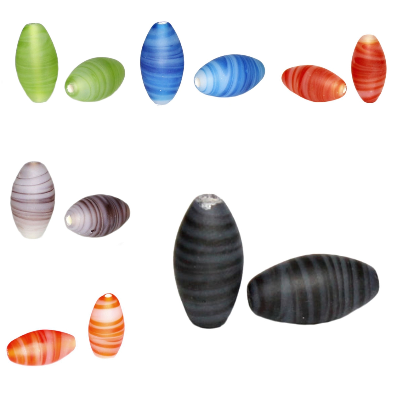 Margele din sticla mate - ovale