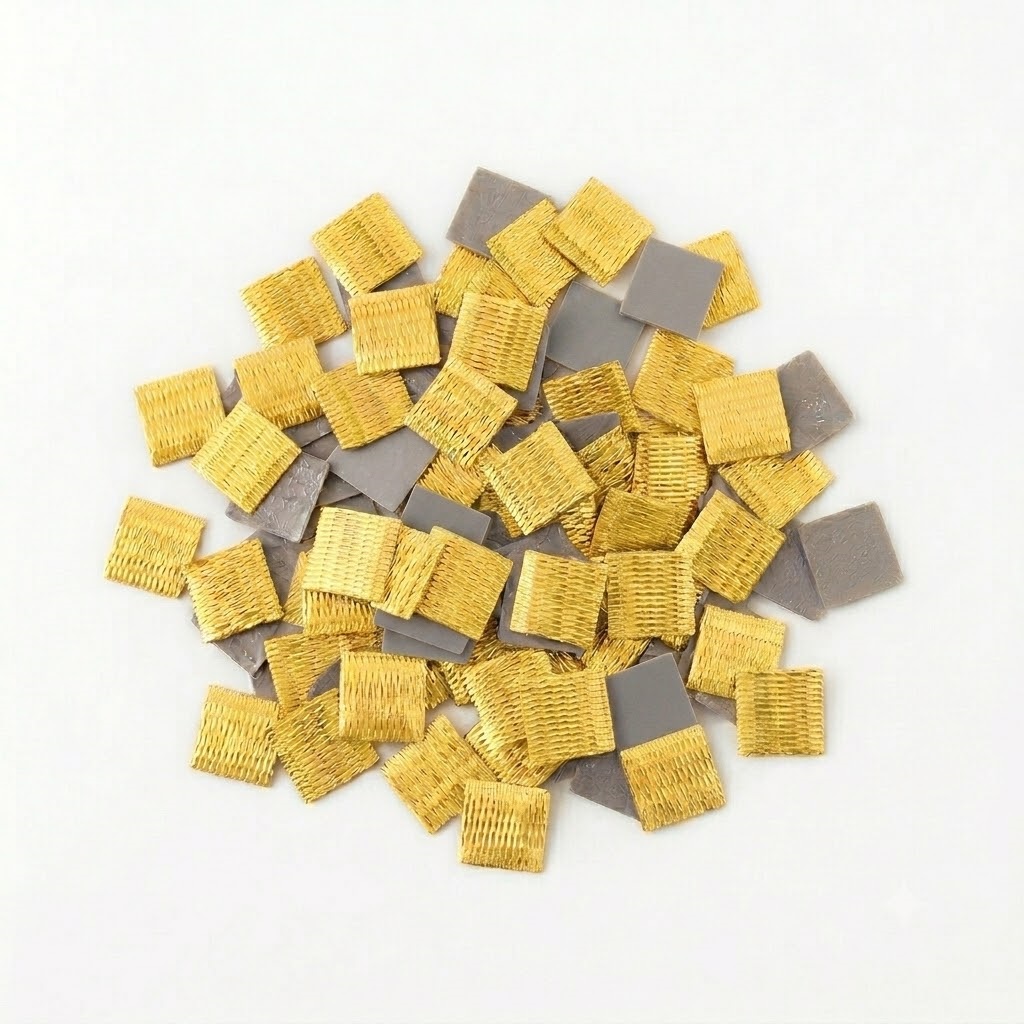 Paiete din plastic aurii patrate 1.3 cm