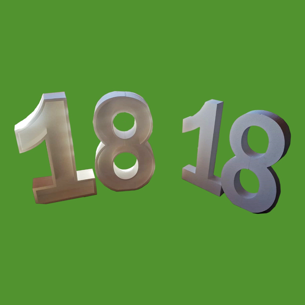 Cifra 18 din polistiren alb - decorativa