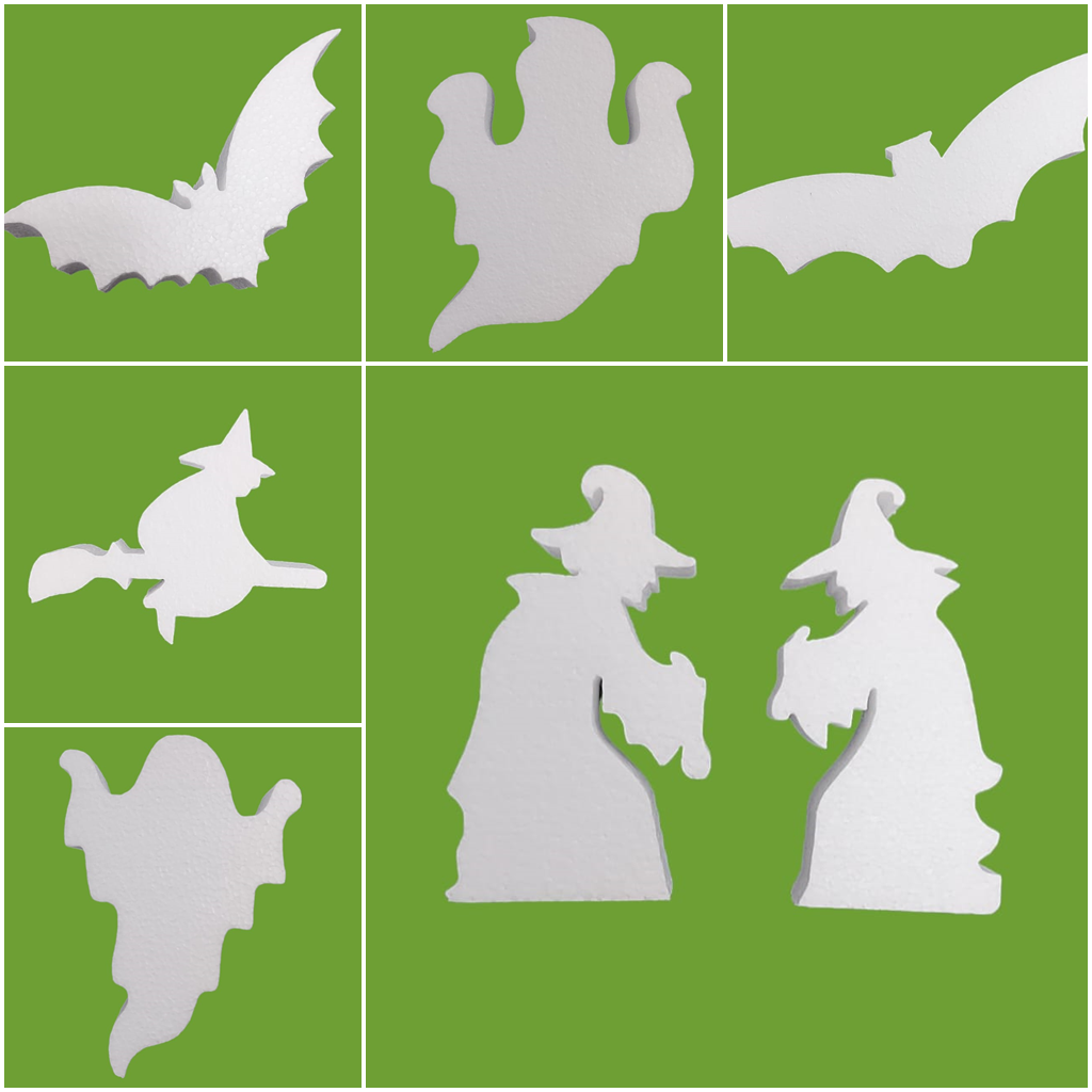 Forme din polistiren alb - motive de halloween