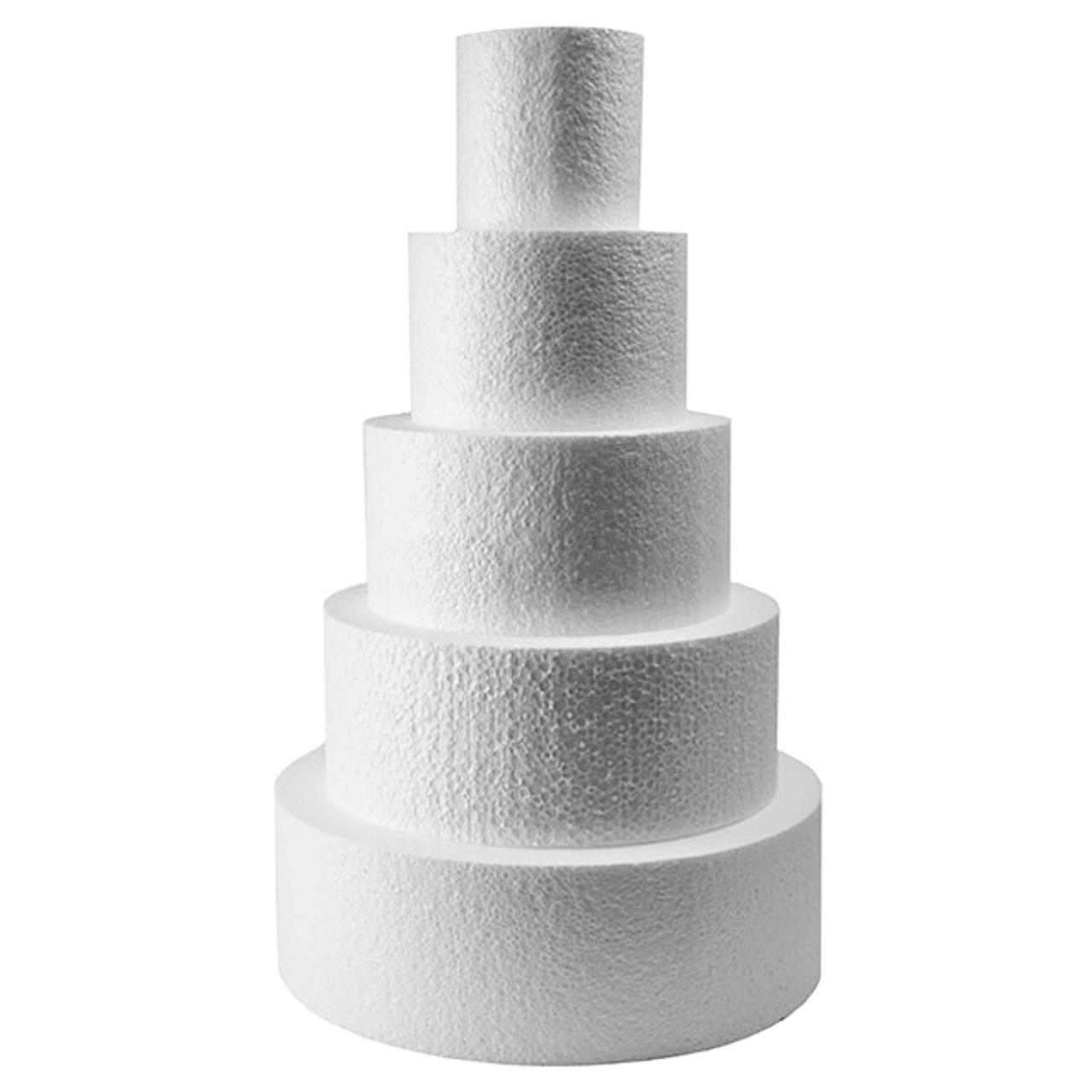 Macheta tort rotunda - 5 etaje - Diametrul etajelor: 10cm + 15cm + 20cm + 25cm + 30cm