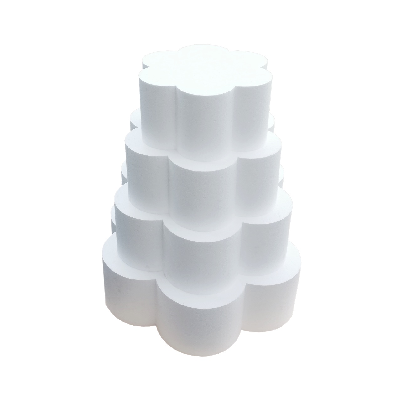 Macheta tort floare cu 6 petale - 4 etaje - Lungimea etajelor: 20cm + 25cm + 30cm - 35cm