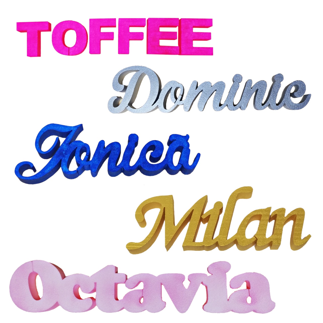 Nume personalizat din polistiren - colorat